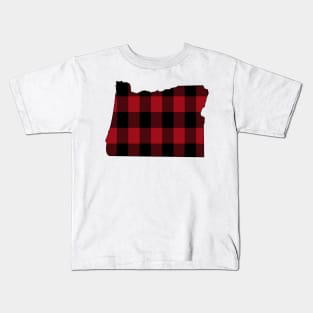 Oregon Dressed in Red Plaid Kids T-Shirt